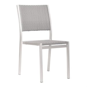 zuo metropolitan patio dining chair in gray (set of 2)