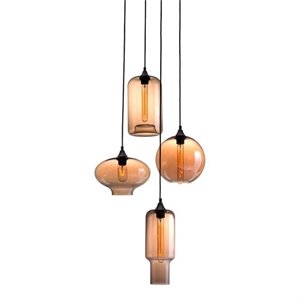 zuo lambie glass ceiling lamp in amber
