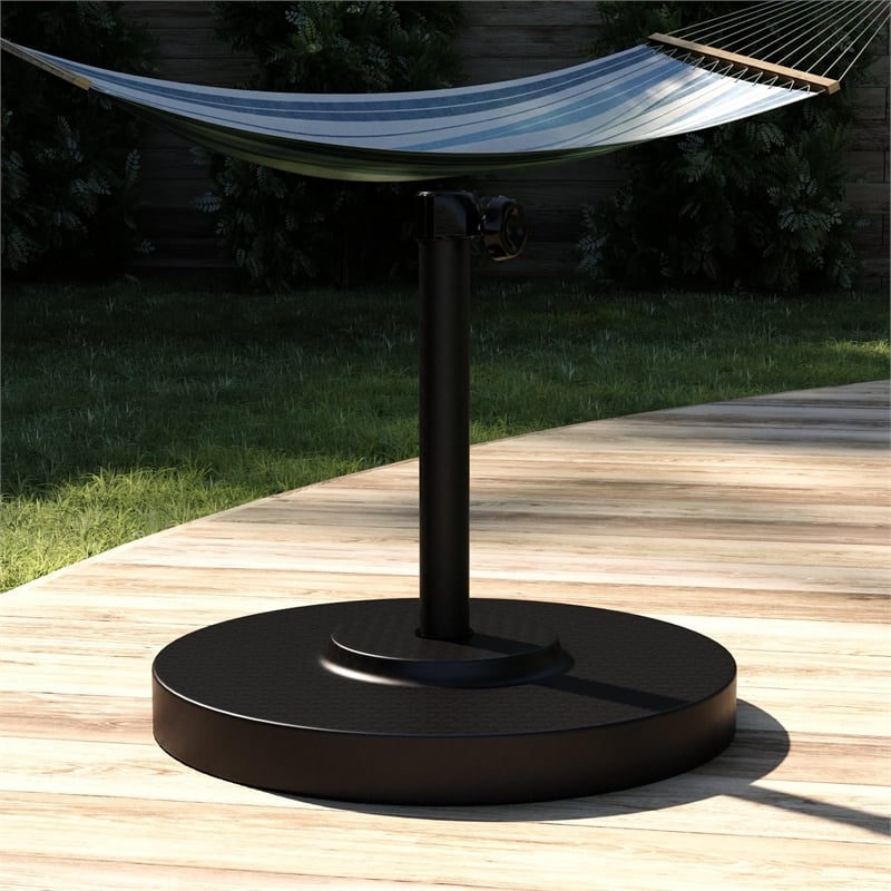 California Umbrella Stainless Steel 50 lbs Base in Black