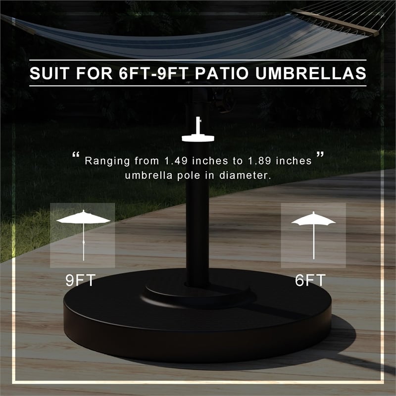 California Umbrella Stainless Steel 50 lbs Base in Black