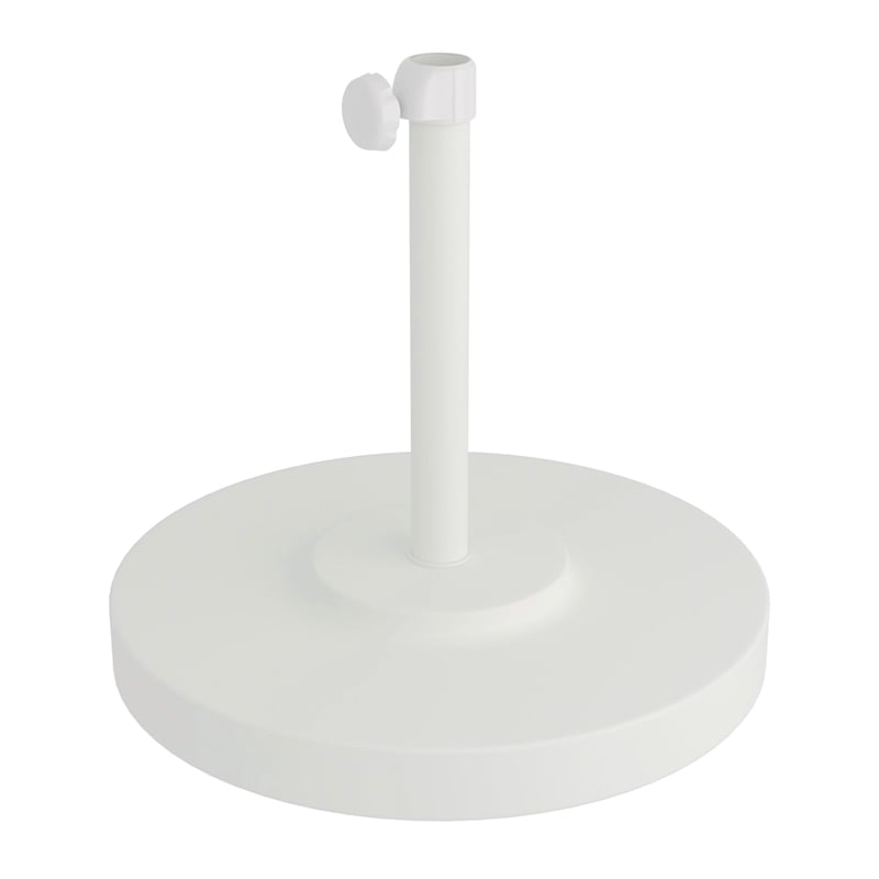 California Umbrella Stainless Steel Cover 50 lbs Base in White