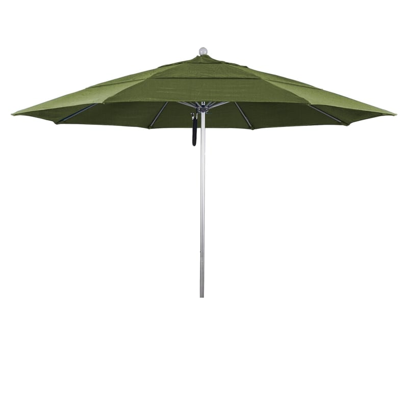 California Umbrella Venture 11' Silver Market Umbrella in Cilantro