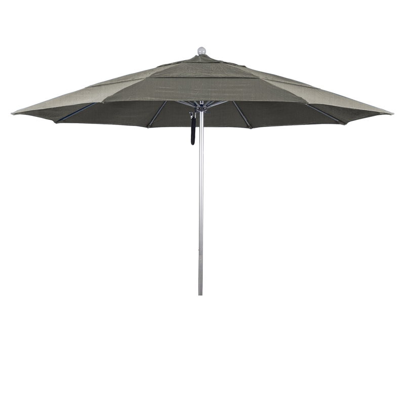California Umbrella Venture 11' Silver Market Umbrella in Dove