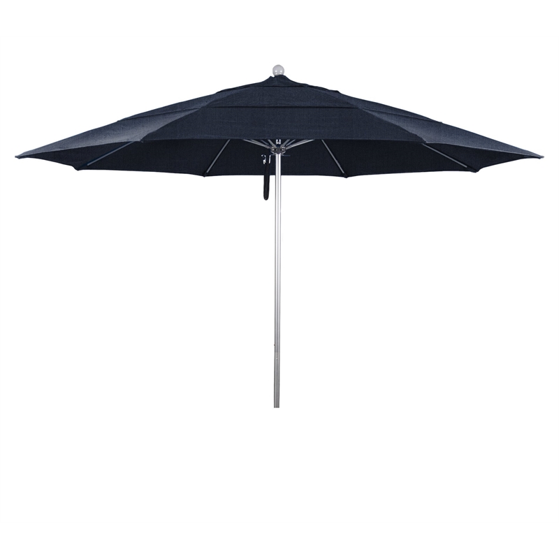 California Umbrella Venture 11' Silver Market Umbrella in Indigo