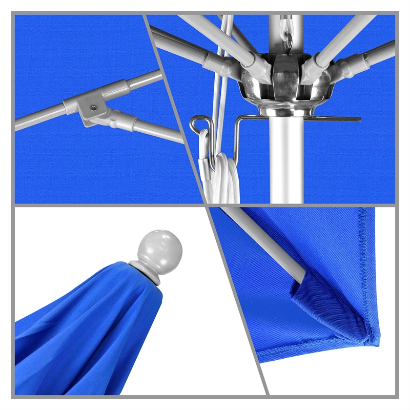 California Umbrella Venture 11' Silver Market Umbrella in Blue