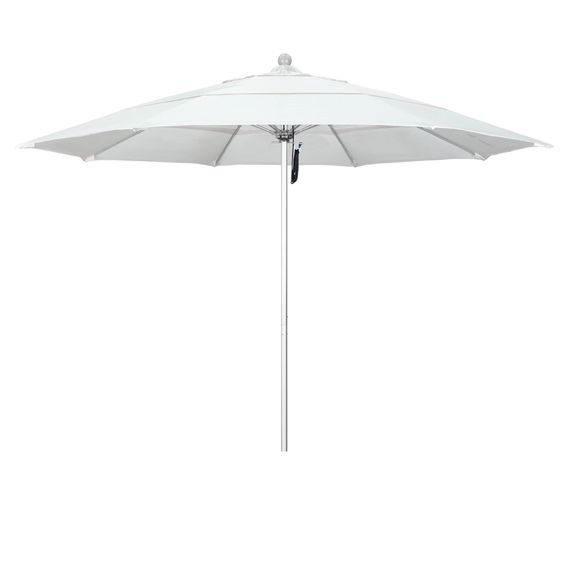 California Umbrella Venture 11' Silver Market Umbrella in Natural