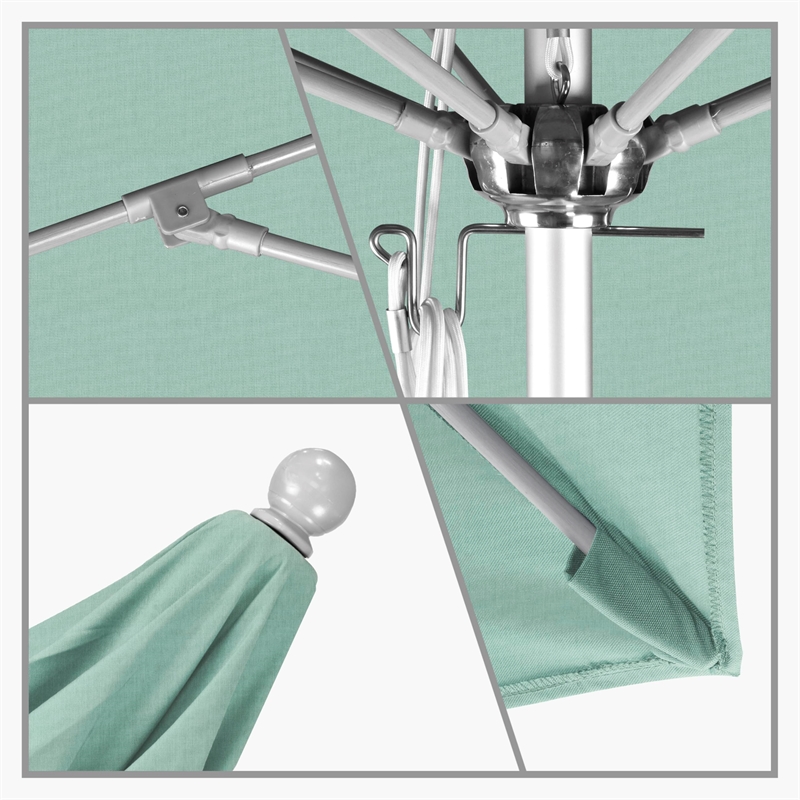 California Umbrella Venture 11' Silver Market Umbrella in Spa