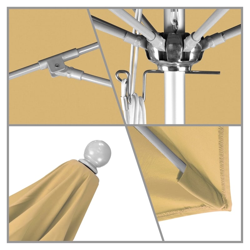 California Umbrella Venture 11' Silver Market Umbrella in Wheat