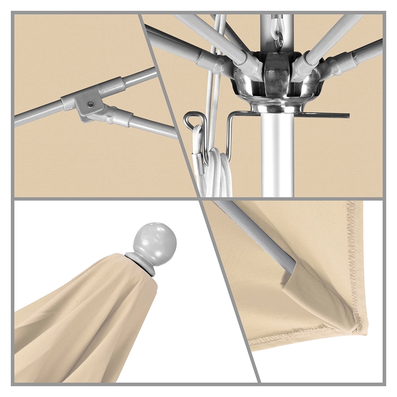 California Umbrella Venture 11' Silver Market Umbrella in Beige