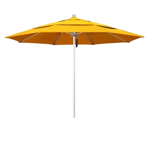 California Umbrella Venture 11' Silver Market Umbrella in Yellow