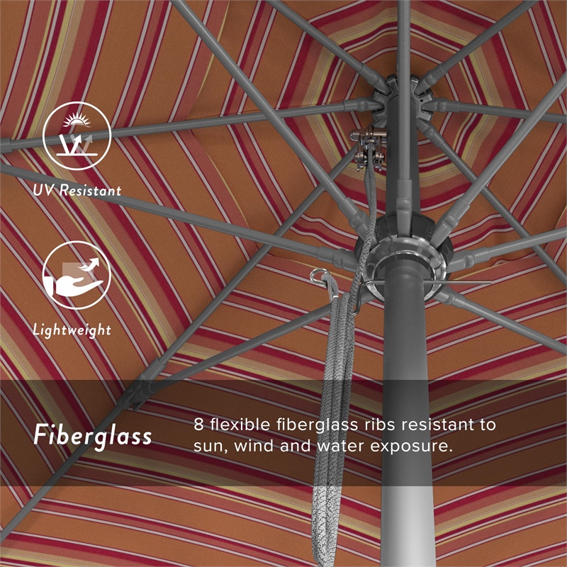 California Umbrella Venture 11' Silver Market Umbrella in Dolce Mango