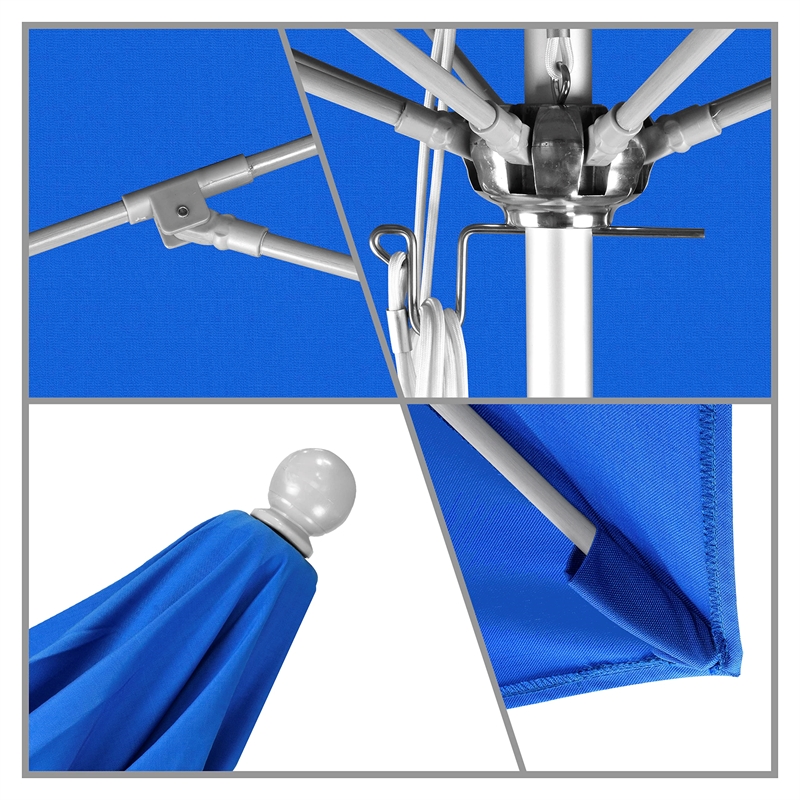 California Umbrella Venture 11' Silver Market Umbrella in Royal Blue
