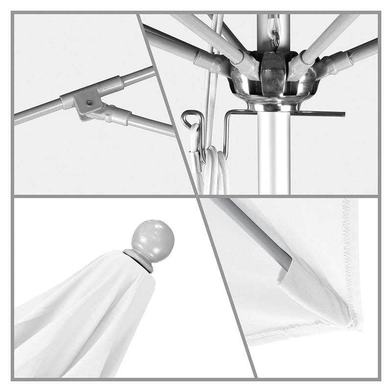 California Umbrella Venture 11' Silver Market Umbrella in White