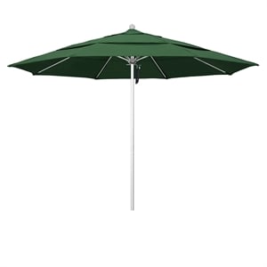 California Umbrella Venture 11' Silver Market Umbrella in Green