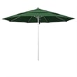 California Umbrella Venture 11' Silver Market Umbrella in Green