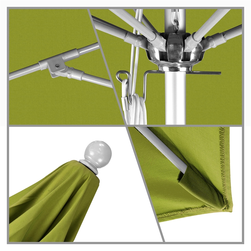 California Umbrella Venture 11' Silver Market Umbrella in Kiwi