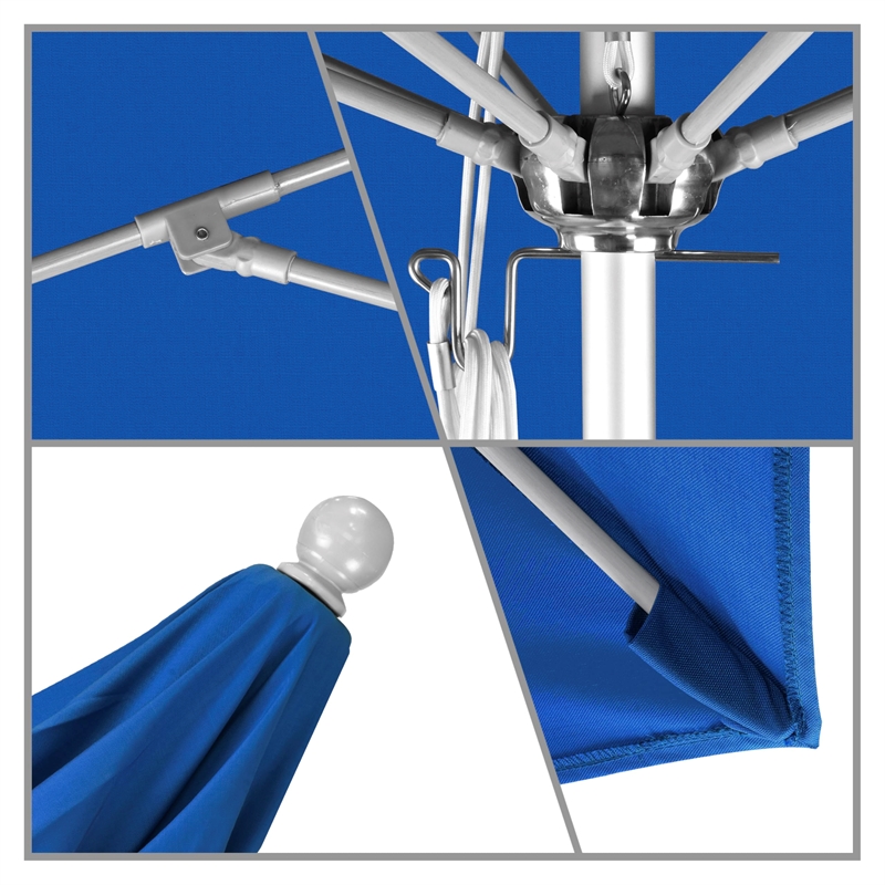 California Umbrella Venture 11' Silver Market Umbrella in Blue