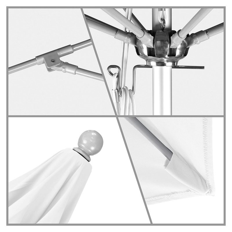 California Umbrella Venture 11' Silver Market Umbrella in Natural