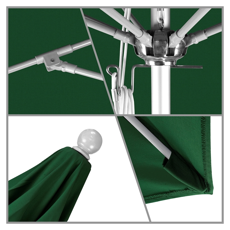 California Umbrella Venture 11' Silver Market Umbrella in Green