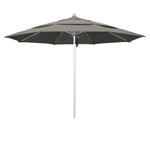 California Umbrella Venture 11' Silver Market Umbrella in Taupe