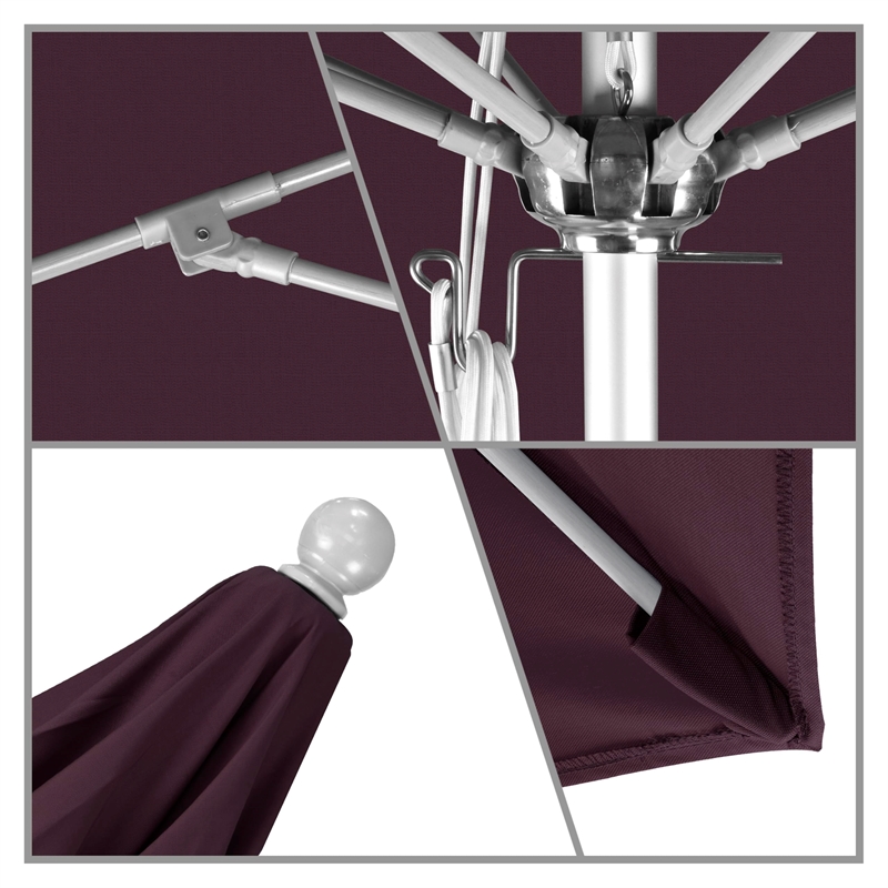 California Umbrella Venture 11' Silver Market Umbrella in Purple