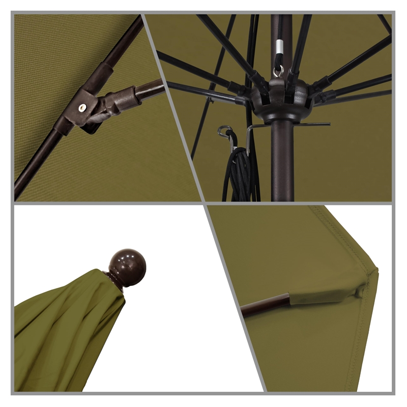 California Umbrella Venture 11' Bronze Market Umbrella in Cilantro