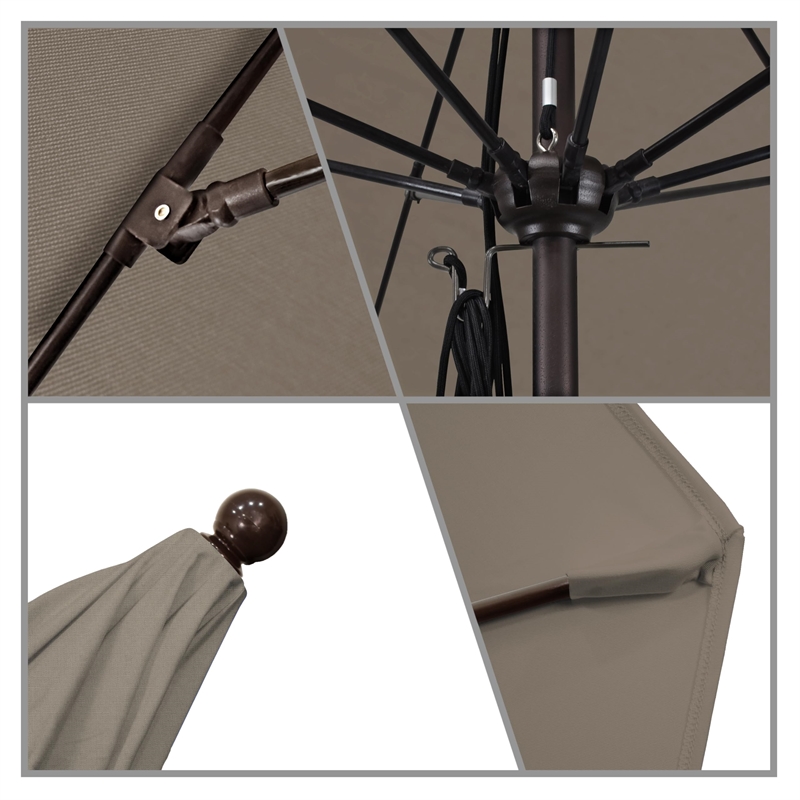 California Umbrella Venture 11' Bronze Market Umbrella in Dove