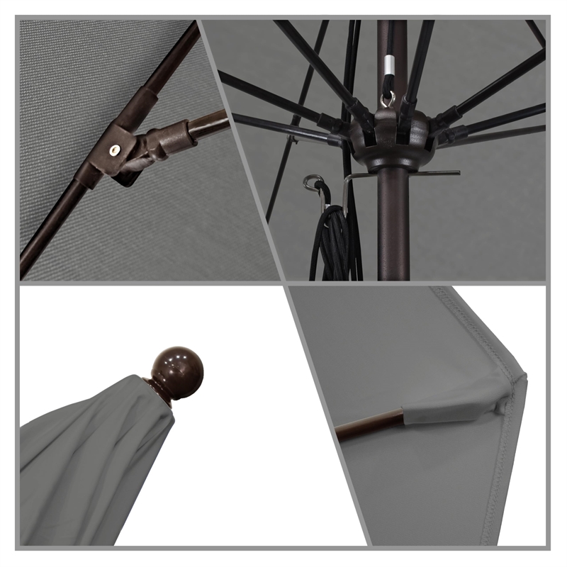 California Umbrella Venture 11' Bronze Market Umbrella in Granite
