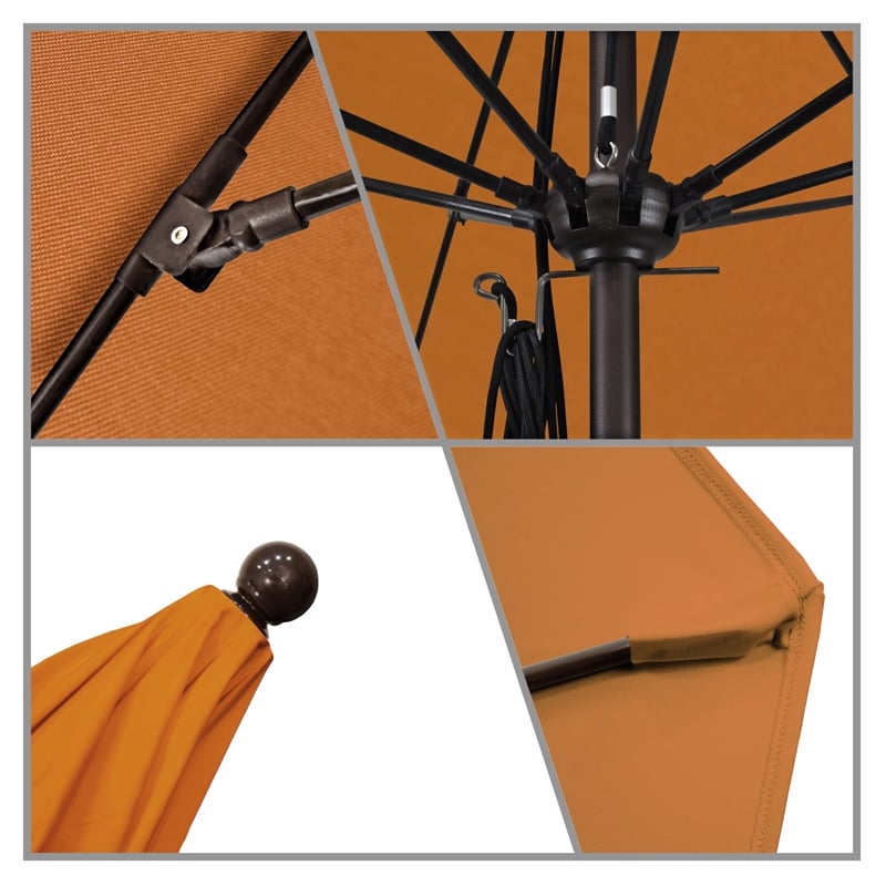 California Umbrella Venture 11' Bronze Market Umbrella in Tuscan