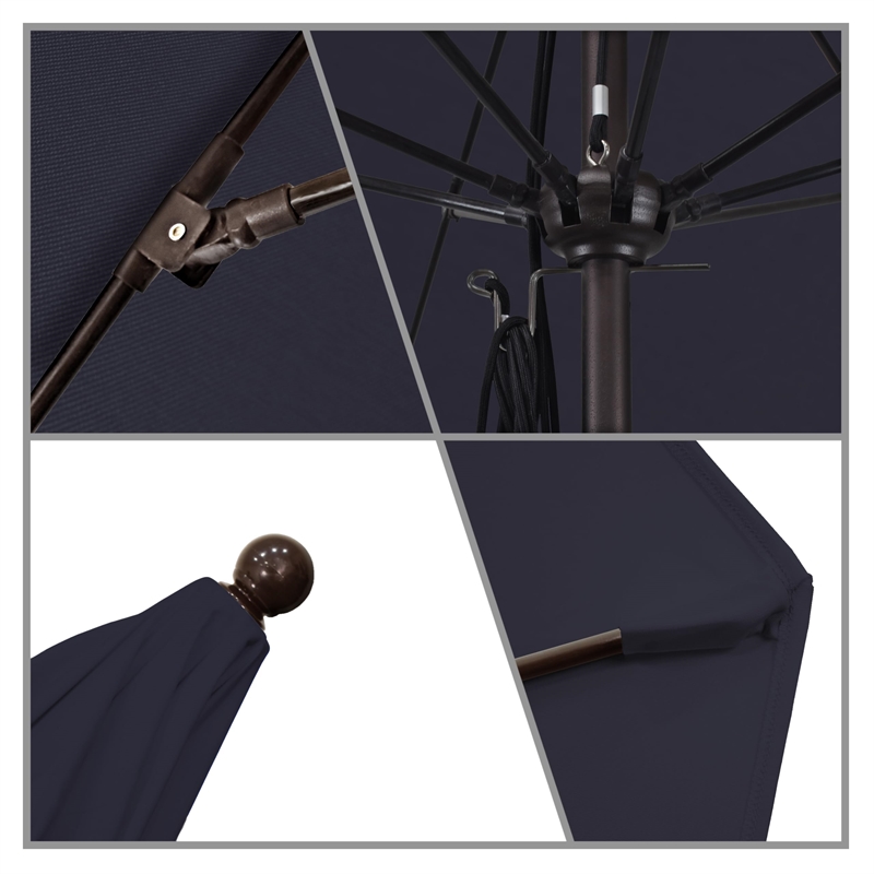 California Umbrella Venture 11' Bronze Market Umbrella in Navy