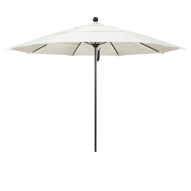 California Umbrella Venture 11' Bronze Market Umbrella in Canvas