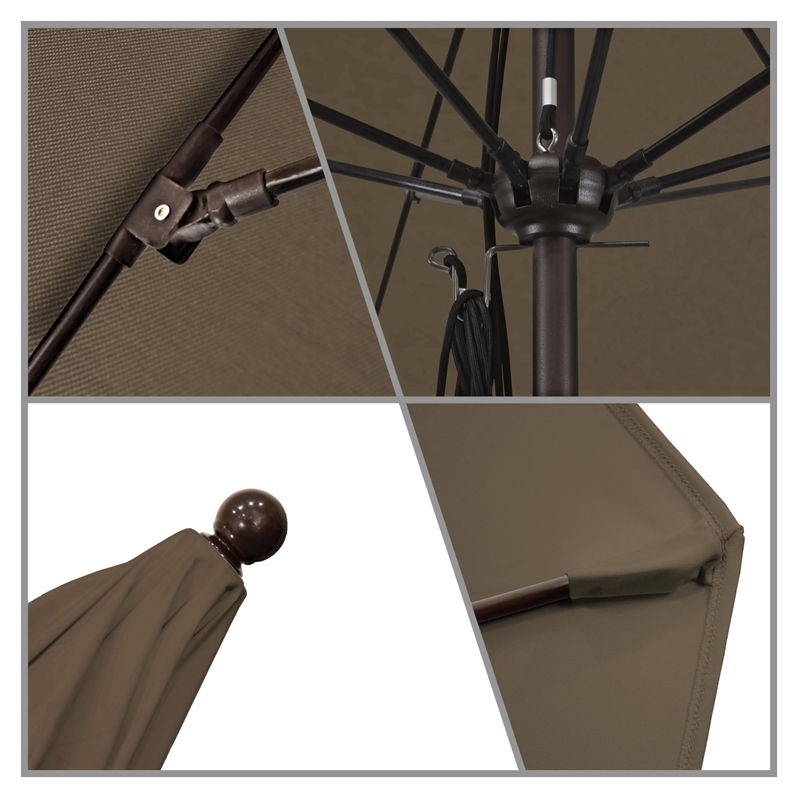 California Umbrella Venture 11' Bronze Market Umbrella in Taupe