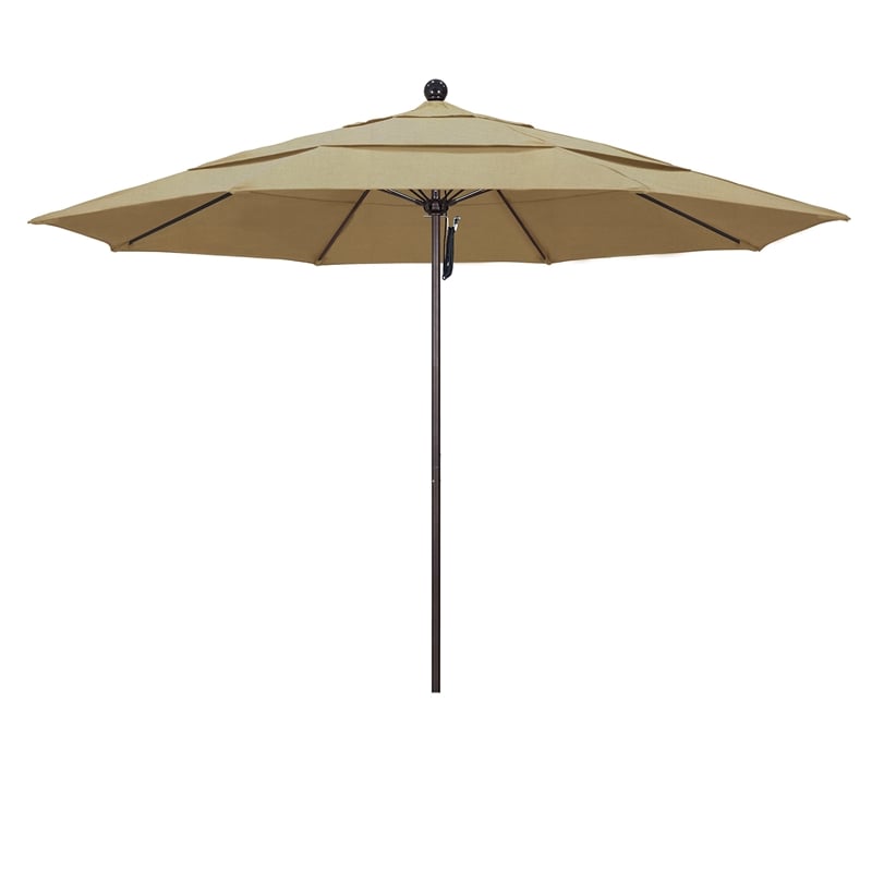 California Umbrella Venture 11' Bronze Market Umbrella in Heather