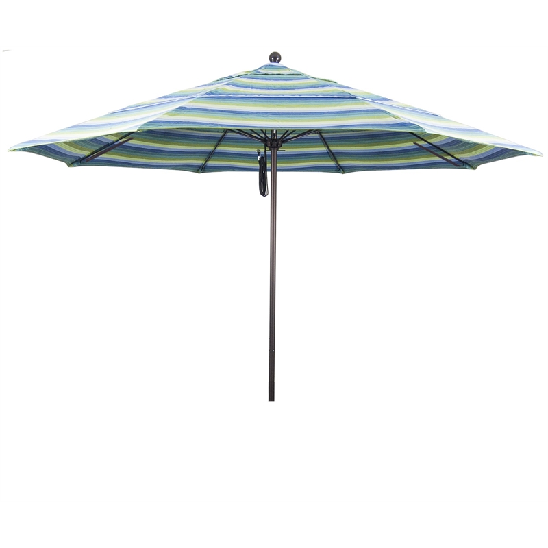 California Umbrella Venture 11' Bronze Market Umbrella in Seaside