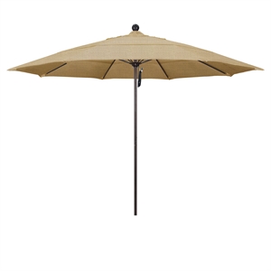 California Umbrella Venture 11' Bronze Market Umbrella in Linen