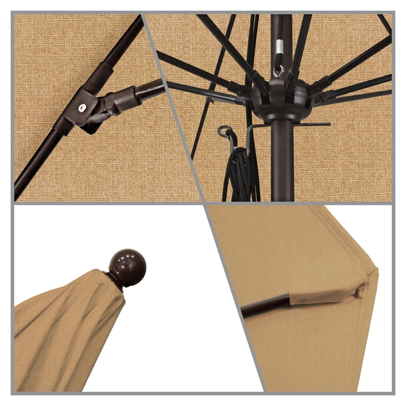 California Umbrella Venture 11' Bronze Market Umbrella in Linen