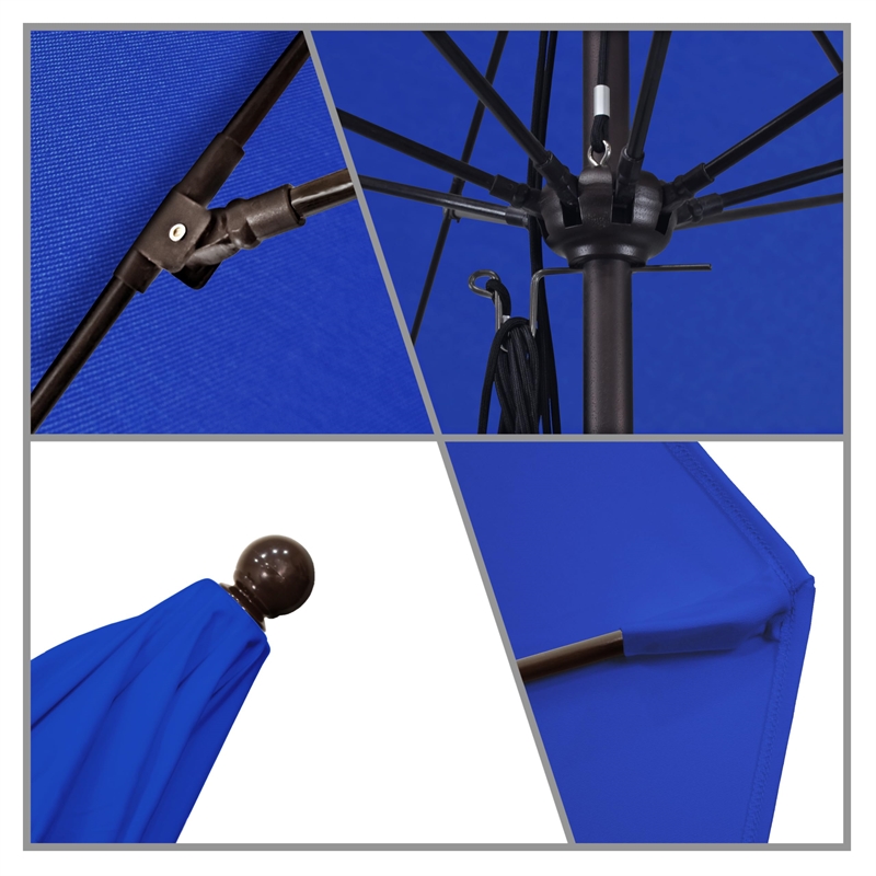 California Umbrella Venture 11' Bronze Market Umbrella in Royal Blue
