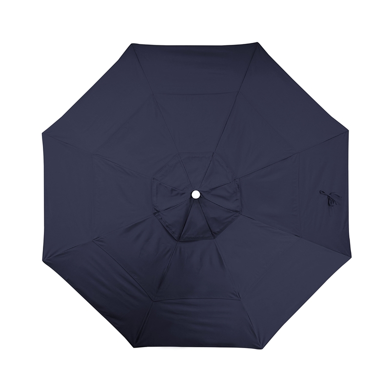 California Umbrella Venture 11' Bronze Market Umbrella in Navy Blue