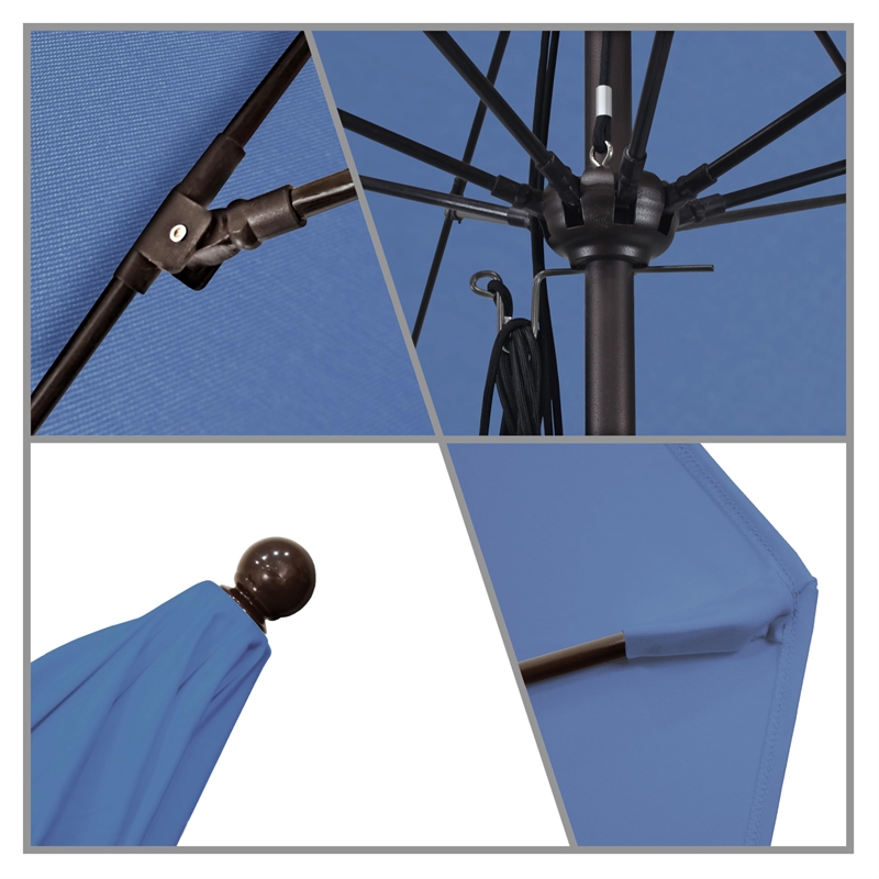 California Umbrella Venture 11' Bronze Market Umbrella in Frost Blue