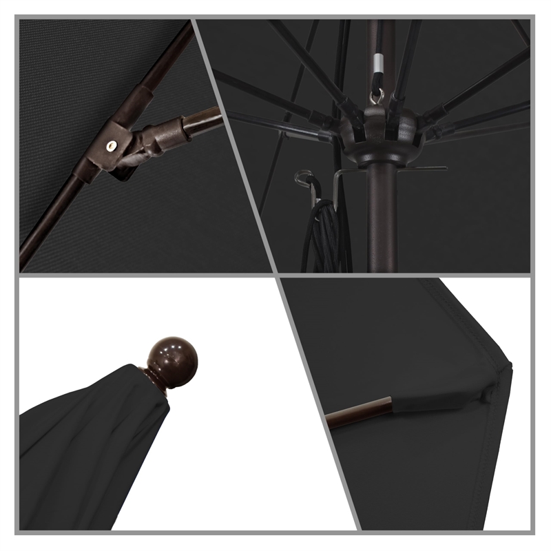 California Umbrella Venture 11' Bronze Market Umbrella in Black