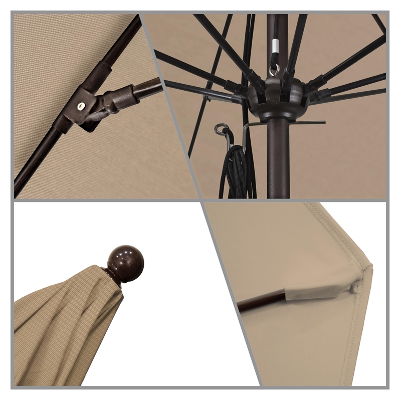 California Umbrella Venture 11' Bronze Market Umbrella in Champagne