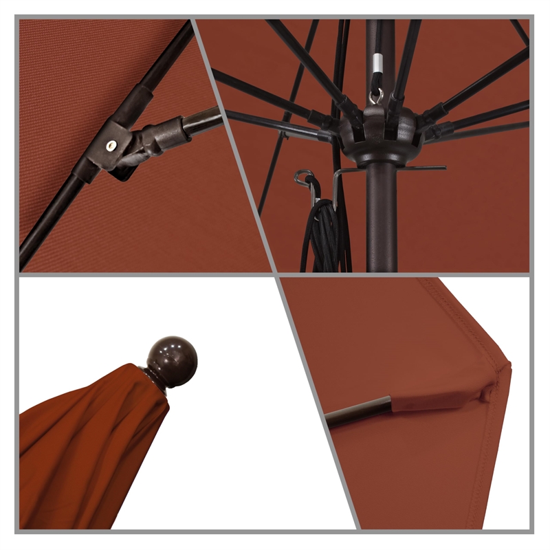 California Umbrella Venture 11' Bronze Market Umbrella in Terracotta