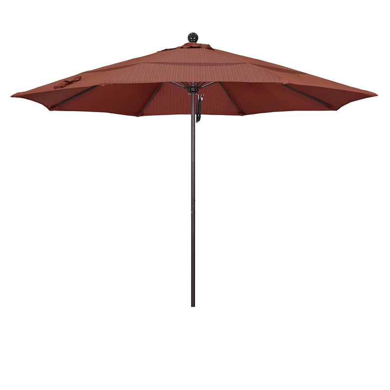 California Umbrella Venture 11' Bronze Market Umbrella in Adobe