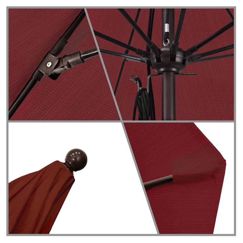 California Umbrella Venture 11' Bronze Market Umbrella in Adobe