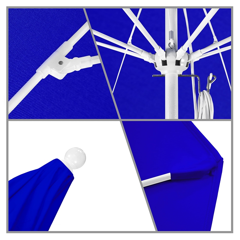 California Umbrella Venture 11' White Market Umbrella in Blue