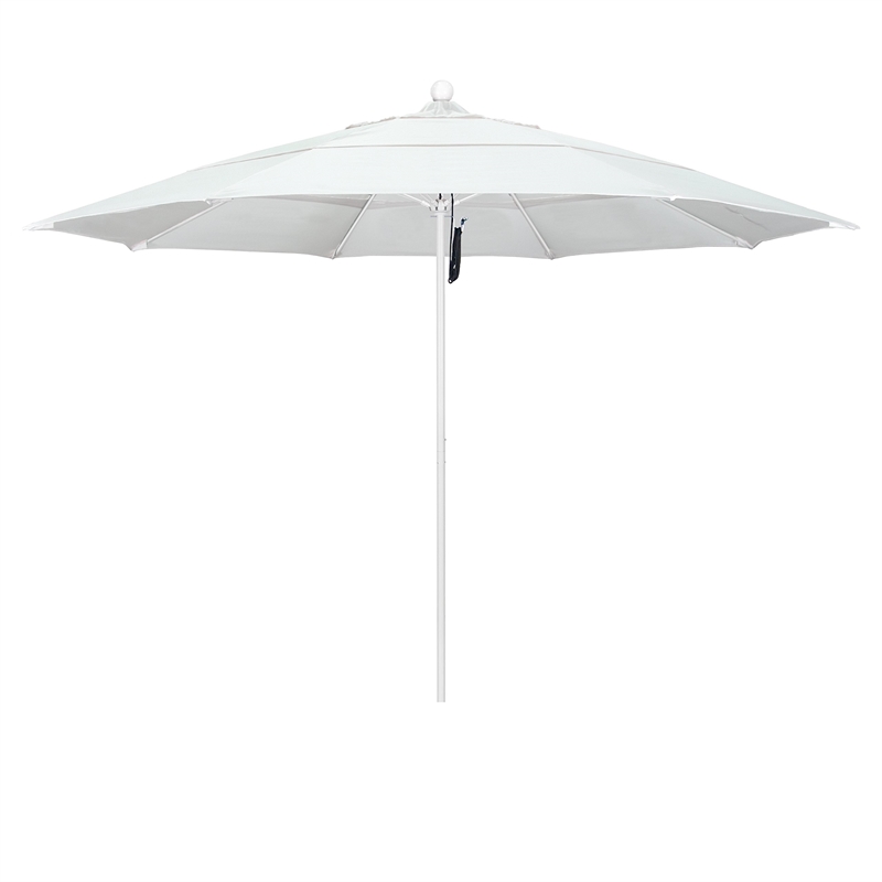 California Umbrella Venture 11' White Market Umbrella in Natural