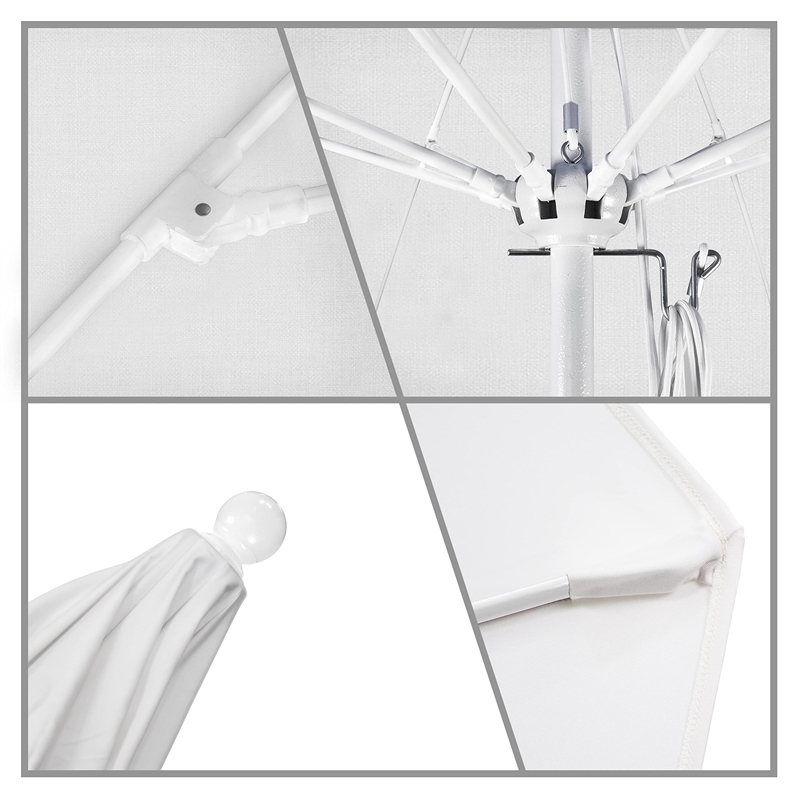 California Umbrella Venture 11' White Market Umbrella in Natural