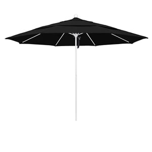 California Umbrella Venture 11' White Market Umbrella in Black