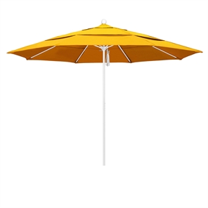 California Umbrella Venture 11' White Market Umbrella in Yellow