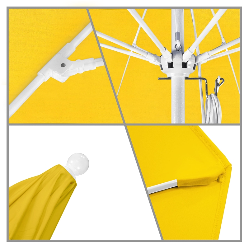 California Umbrella Venture 11' White Market Umbrella in Yellow